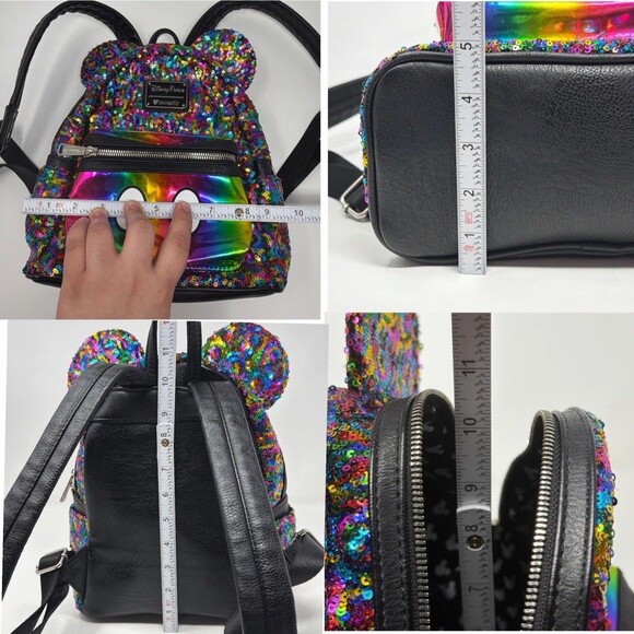Disney Parks Loungefly Rainbow Sequin Mickey Ears Mini Backpack main image 15